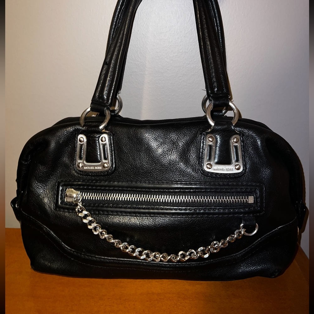 Michael Kors VINTAGE 2007 Y2K Pebble Leather Chain Zip Satchel Bag Purse